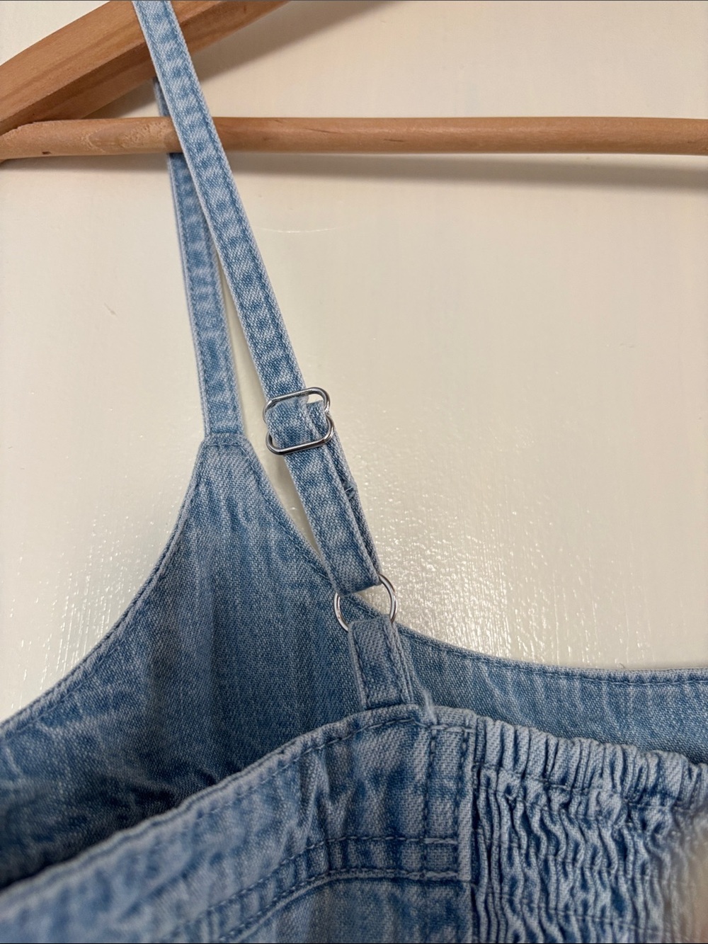 Levi's Light Blue Denim Skirt Dress with Spaghetti Straps - Picture 6 of 8